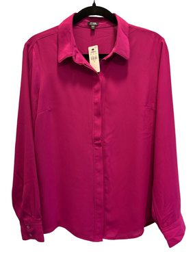 NWT Express Women’s Portofino Magenta Button-Up Blouse Shirt - Size M
